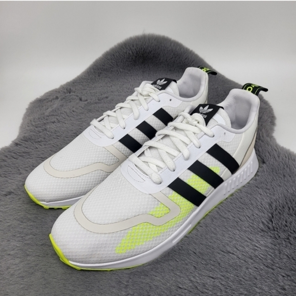 New Adidas Multix White Black Solar Yellow Men's Running Shoes Size 11.5